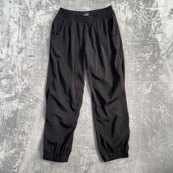 American Eagle Jogger Pants Women's Size M Black Polyester Casual - Picture 1 of 10